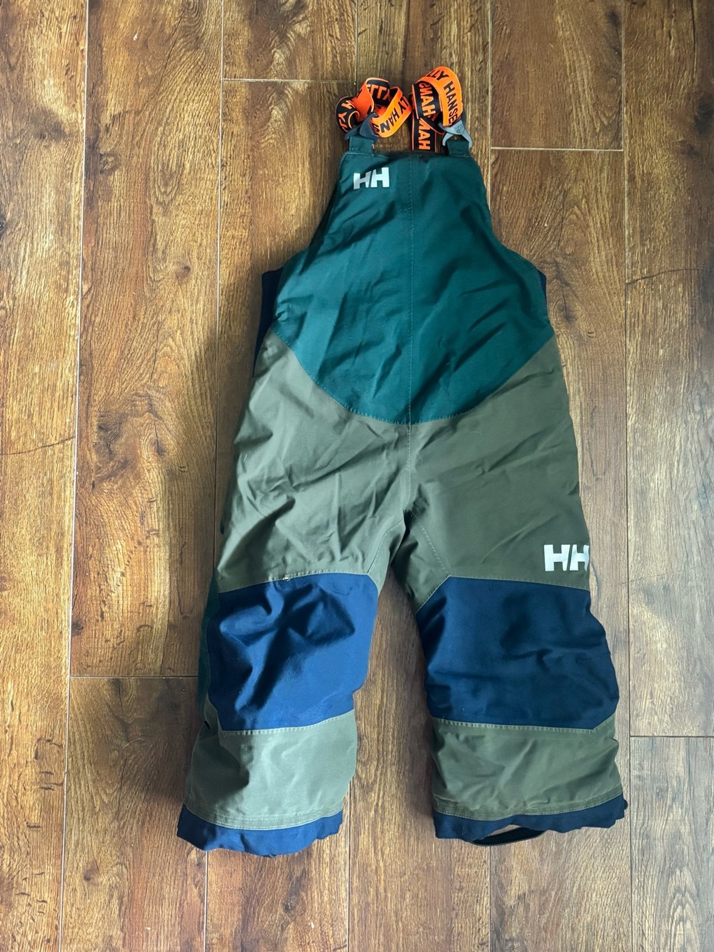 Helly Hansen Green, Olive & Navy Kids' Insulated Bib Overalls